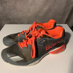 Babolat Women's Jet All Court W 31S16630 Grey Salmon Pickle Ball Shoes SZ 8.5